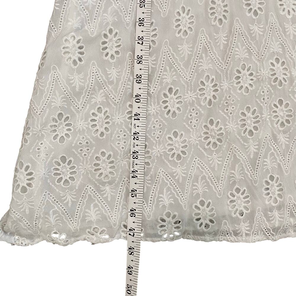 Zara Woman Lace Eyelet Halter Midi Dress White Sheer Boho Small Back Zip - Picture 7 of 8